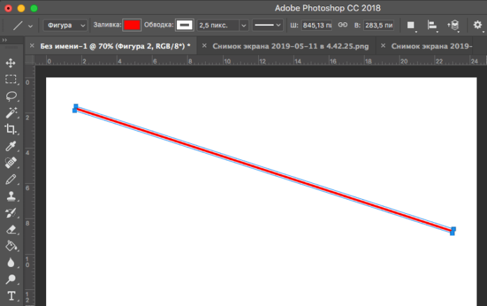 Как нарисовать прямую линию в фотошопе