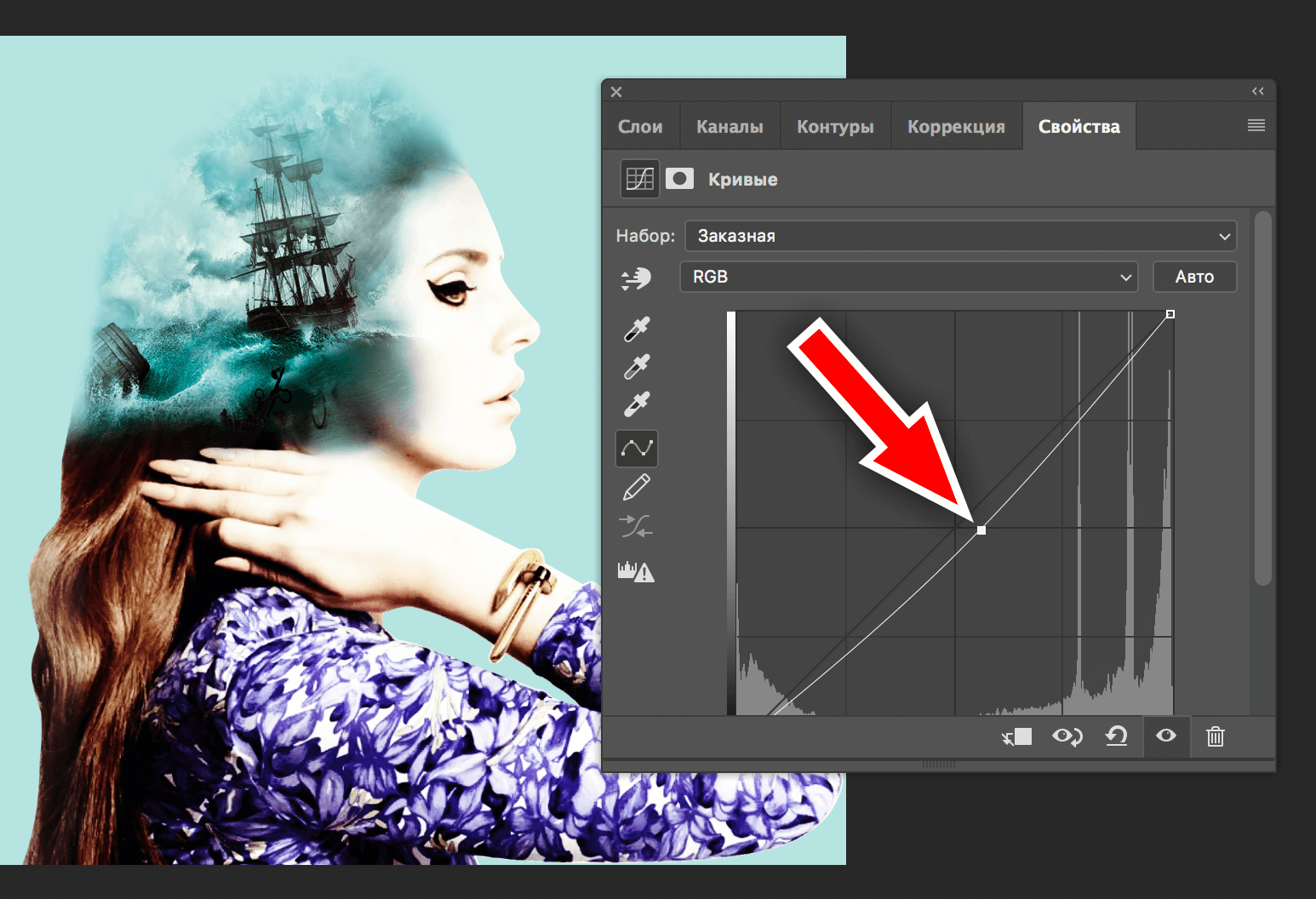 настройка кривых в photoshop