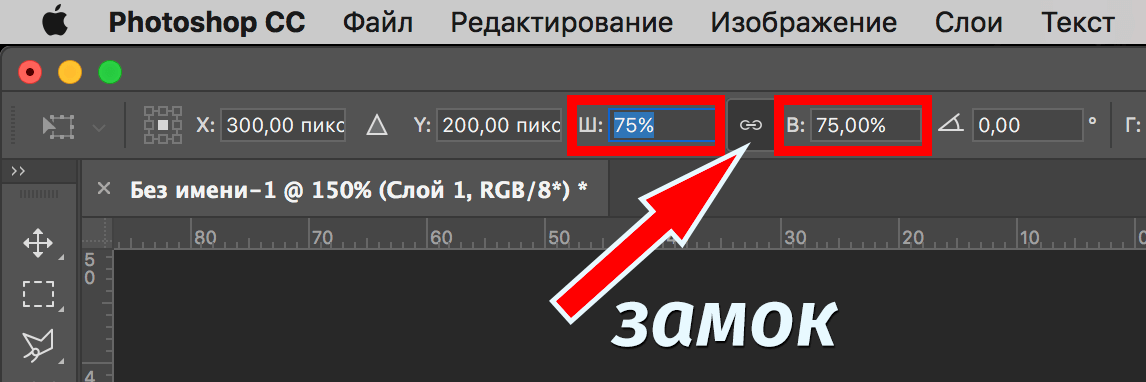 Как уменьшить вырезанный объект в Фотошопе CS6 и CC