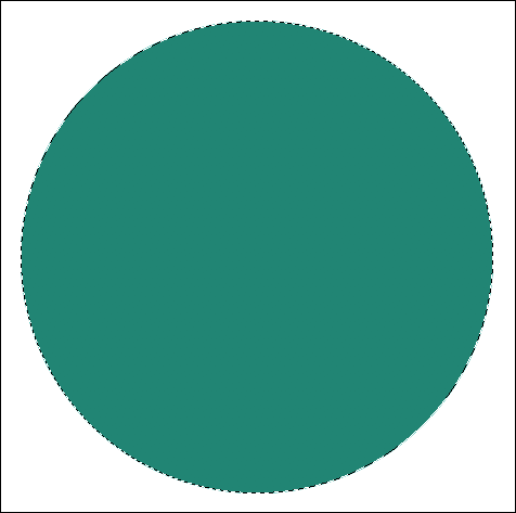 Заливка цветом выделения в форме круга в Фотошопе