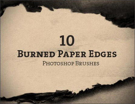 Кисти с эффектом обгоревших краев бумаги для Фотошопа
