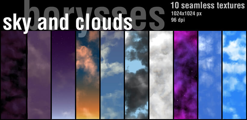 Текстуры с облачными небесными фонами для Фотошопа