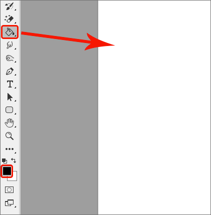 Заливка холста черным цветом в Фотошопе