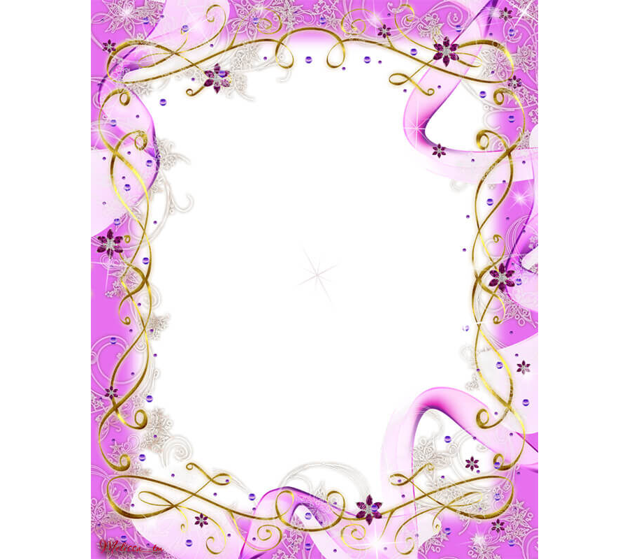 Розовая детская рамка с красивыми узорами