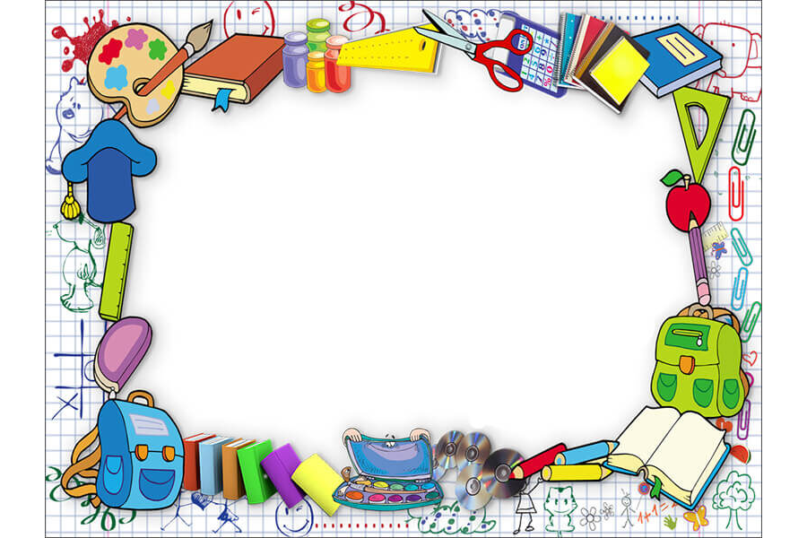 Рамка со школьными принадлежностями