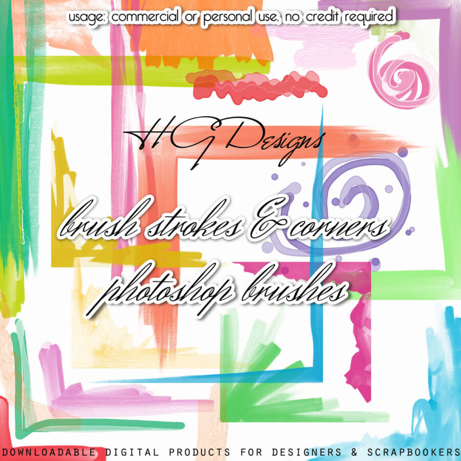 Кисти с мазками и линиями от акварельных красок