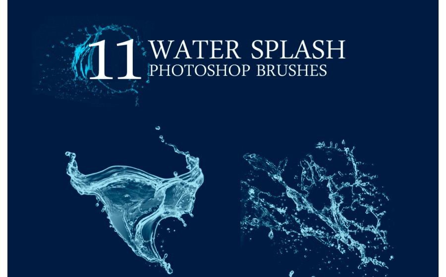 Кисти с брызгами воды