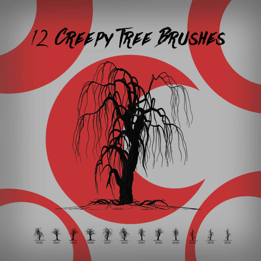 Кисти для рисования деревьев с опавшей листвой