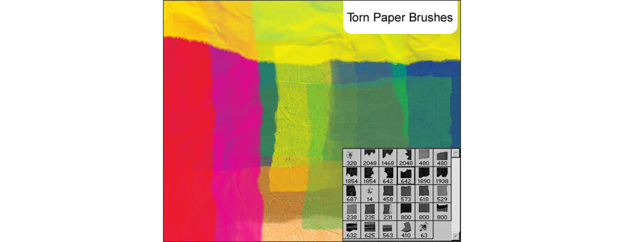 Кисти для рисования бумажной текстуры