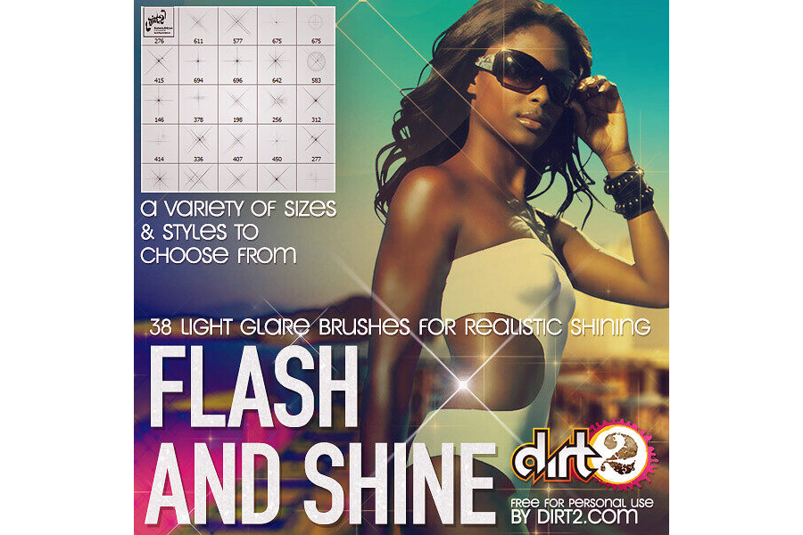 Кисти с искрами и бликами для рисования световых эффектов