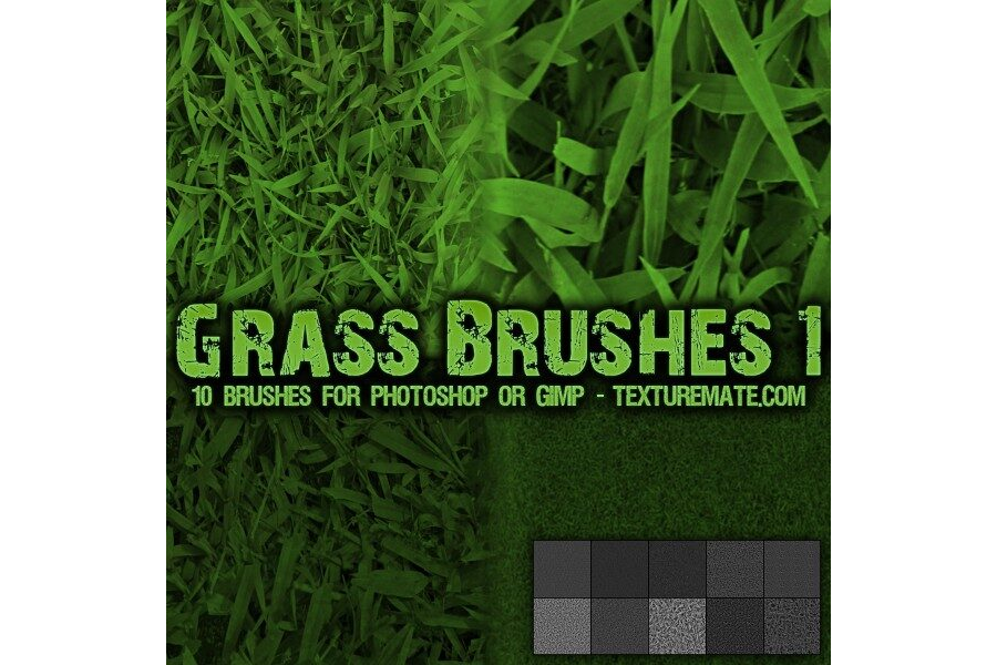 Кисти с текстурой травы