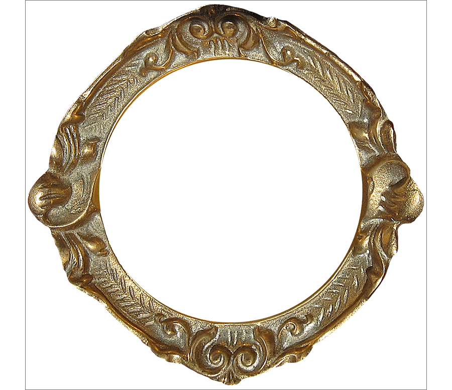 Круглая позолоченная рамка в классическом стиле