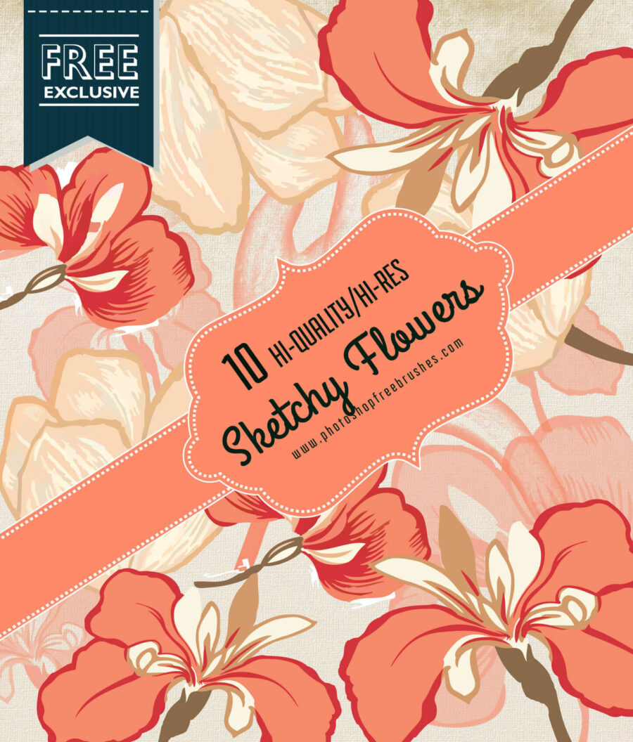 Кисти с эскизами цветов