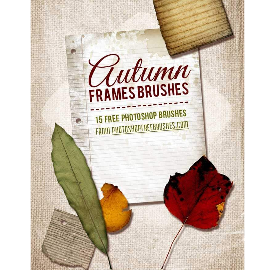 Кисти с декоративными осенними рамками