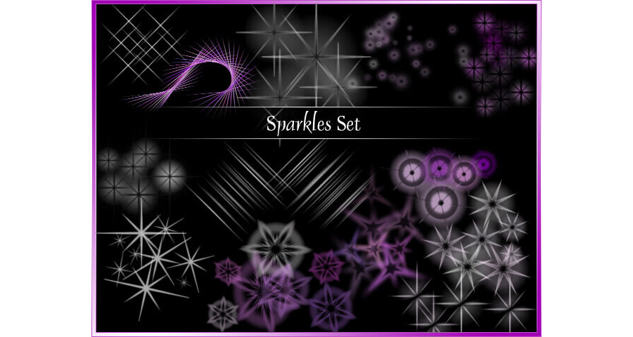 Кисти с искрами и лучами