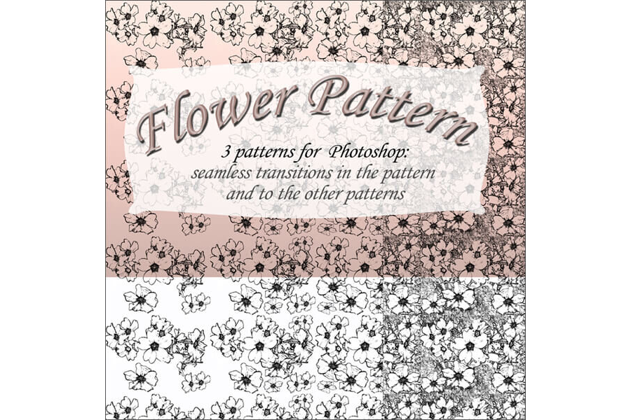 Паттерны с нарисованным цветами