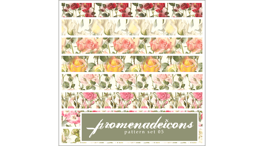 Паттерны для создания фонов с розами разных цветов