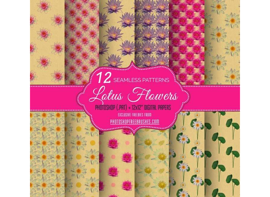 Паттерны с изображением цветка лотоса