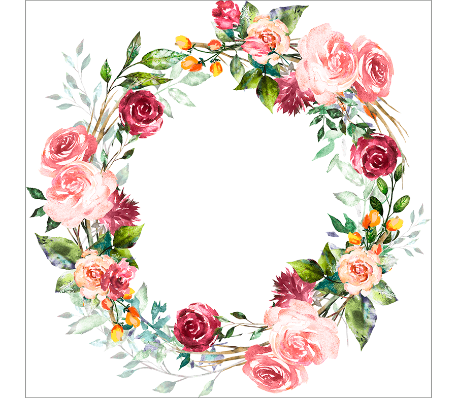 Круглая винтажная рамка с цветами