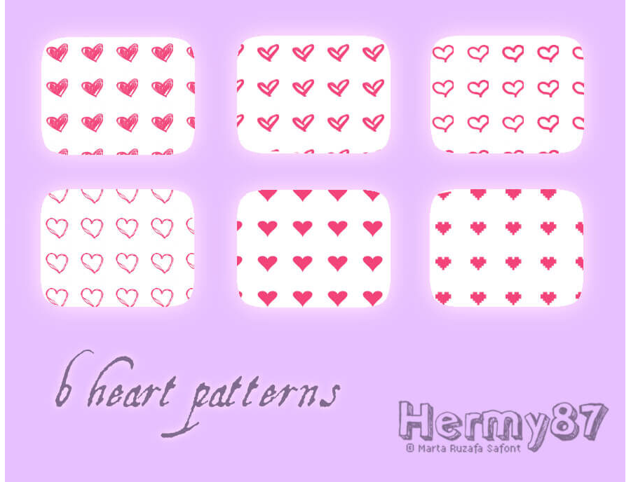 Паттерны с сердечками на прозрачном фоне