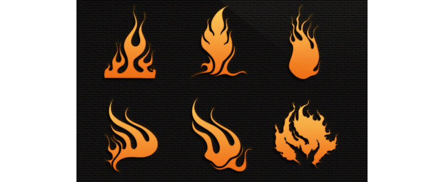 Кисти с абстрактным пламенем