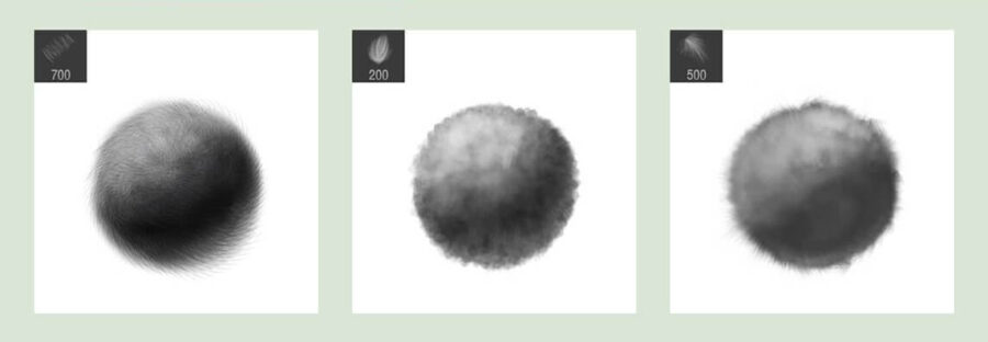 Кисти для рисования текстуры меха