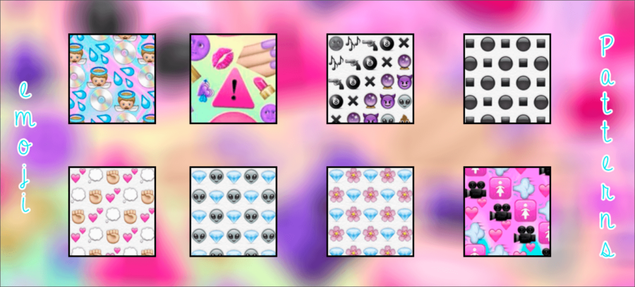 Фоны-паттерны с разными наборами смайликов