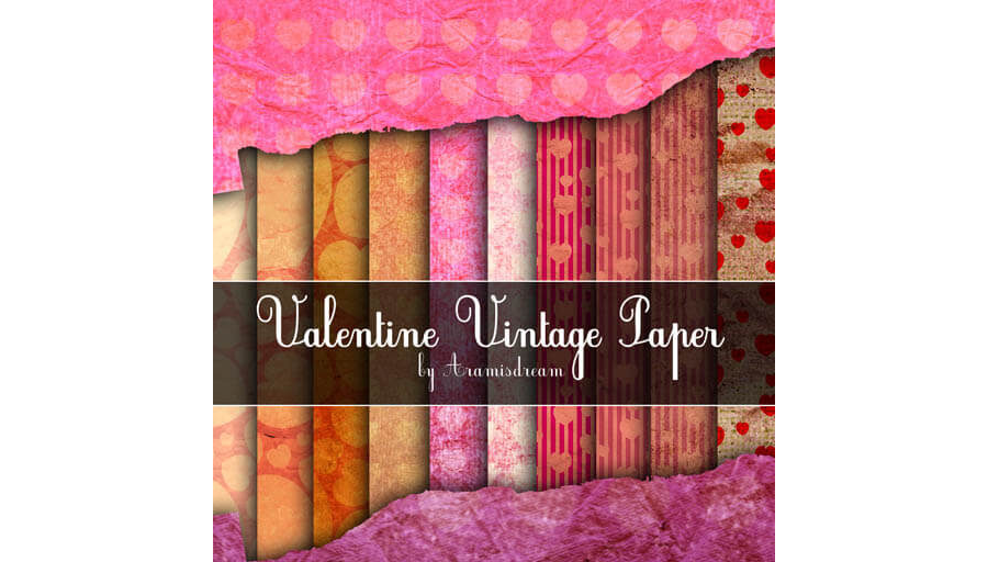 Фоны с винтажными сердечками для оформления валентинок