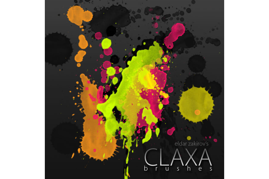 Кисти с брызгами и кляксами краски