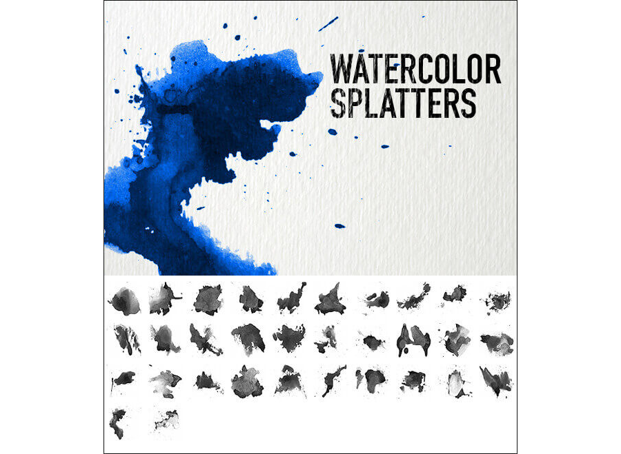 Кисти с акварельными брызгами