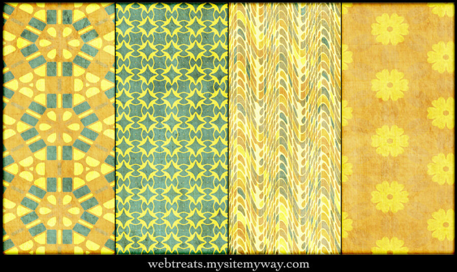 Паттерны для создания фонов в желтых и зеленых тонах