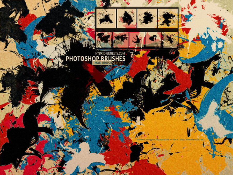 Кисти с имитацией брызг, мазков и клякс краски