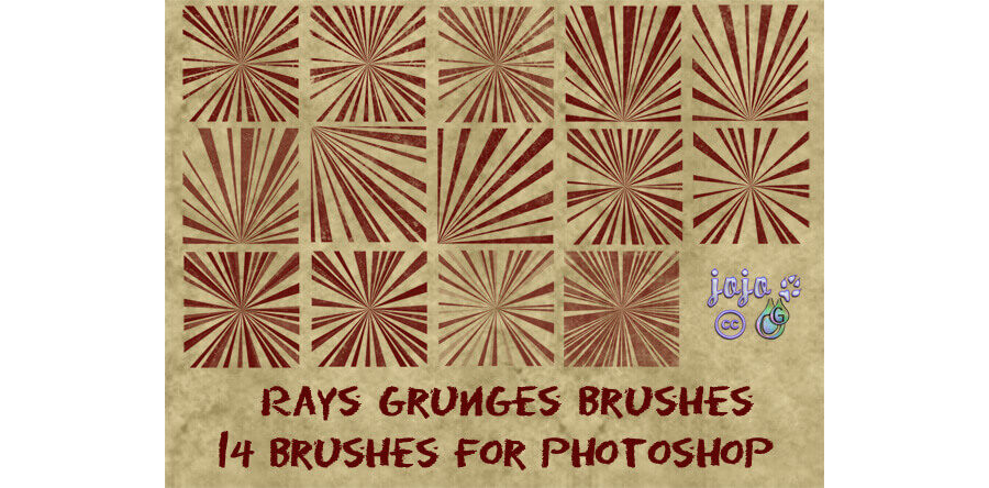 Кисти с расходящимися гранжевыми лучами