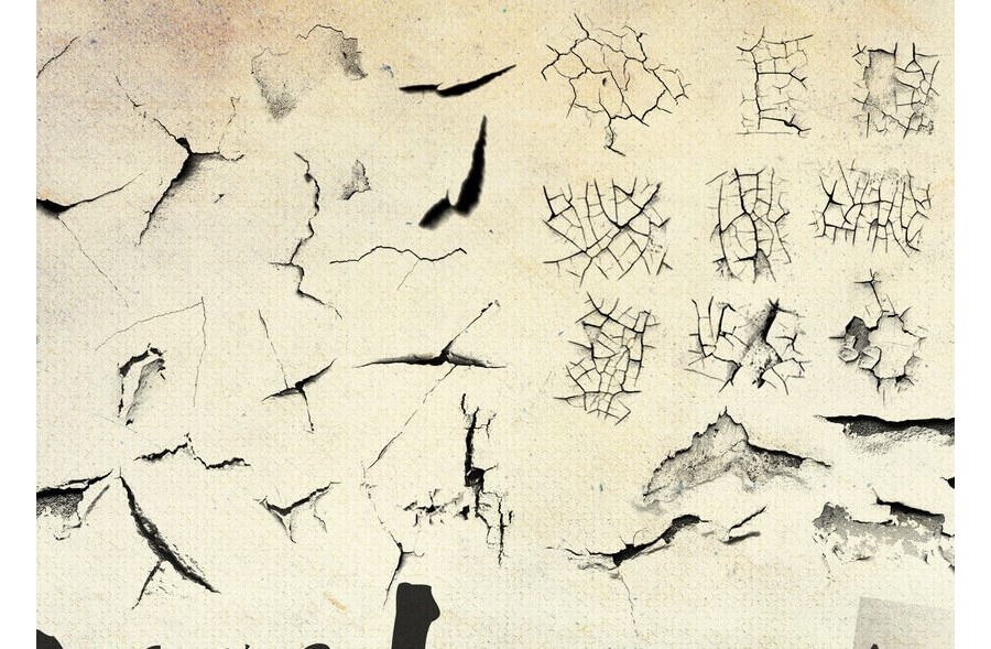 Кисти с трещинами на стенах