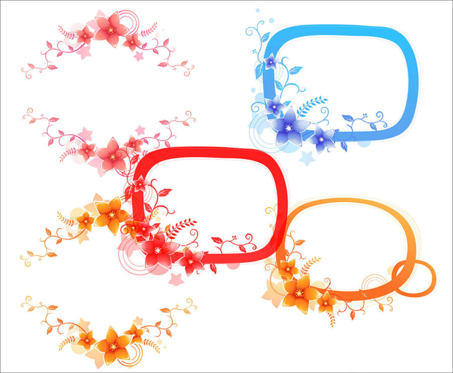 Кисти для рисования цветочных рамок