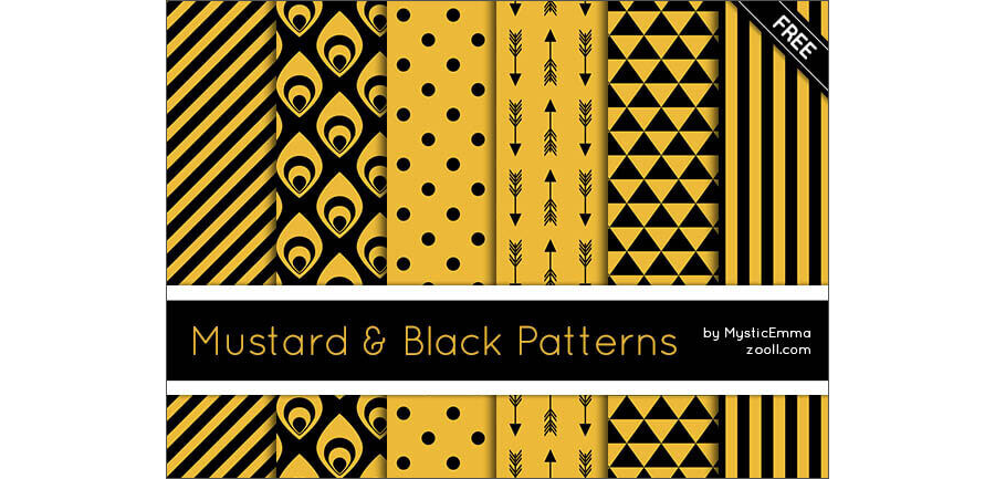 Паттерны для создания фонов с желтыми и черными узорами