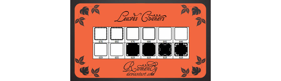 Кисти с растительными уголками и рамками