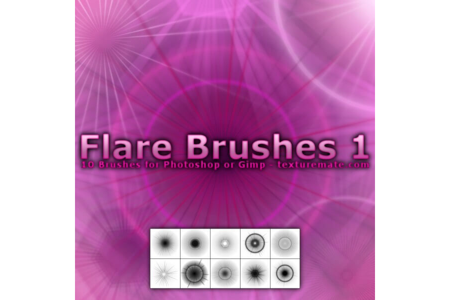 Кисти со вспышками и бликами