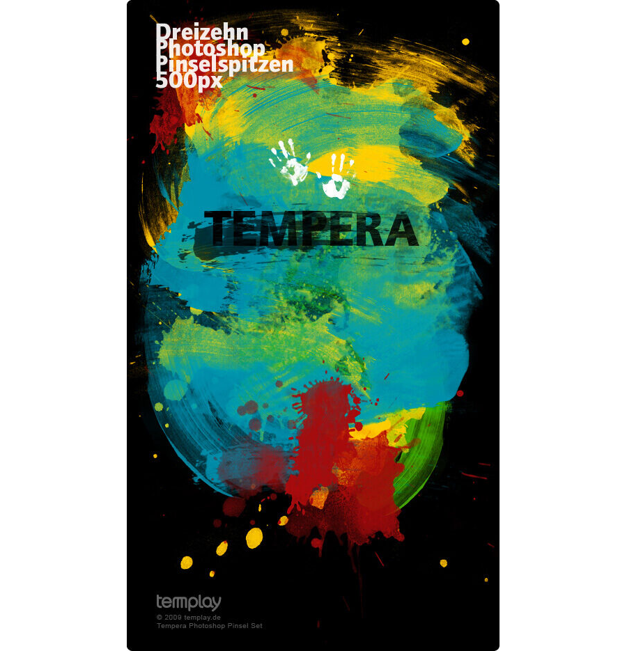 Кисти с брызгами и кляксами