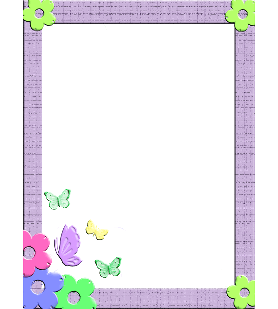 Детская рамка c цветочками и бабочками