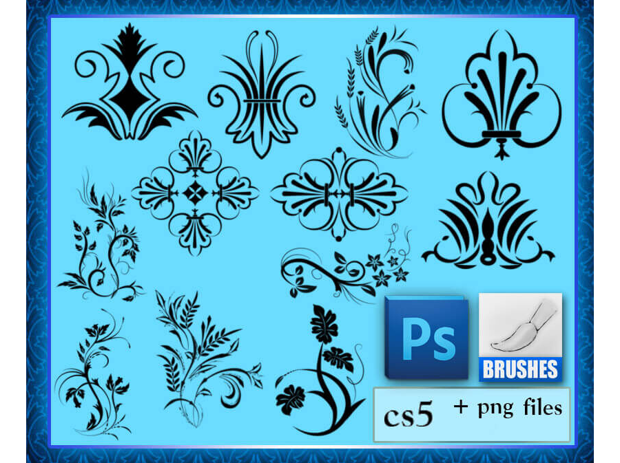 Кисти с цветочными орнаментами