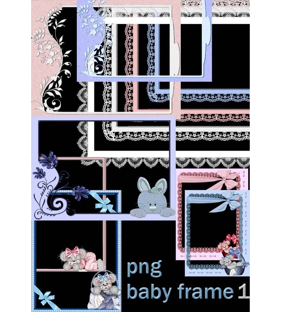 Набор детских рамок в разных стилях