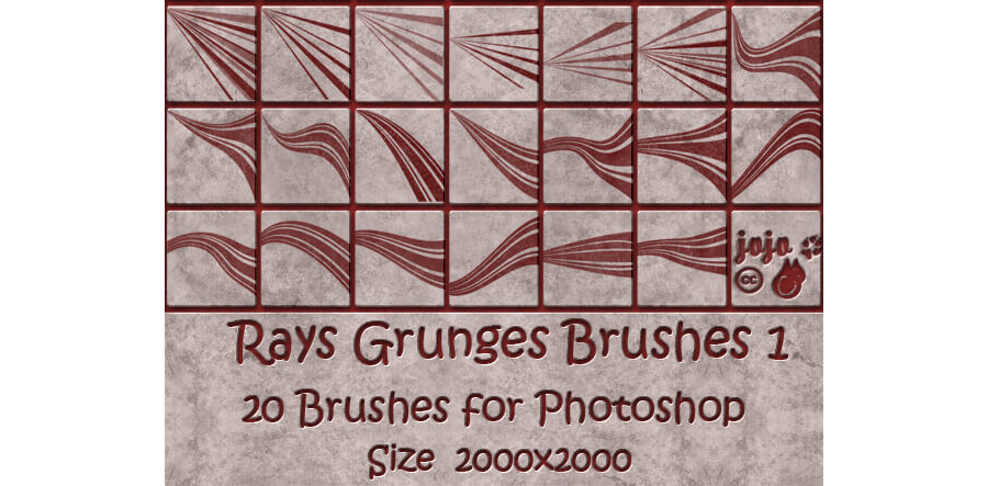 Кисти с расходящимися гранжевыми лучами, часть 1