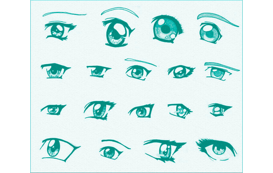 Кисти с глазами в стиле манга