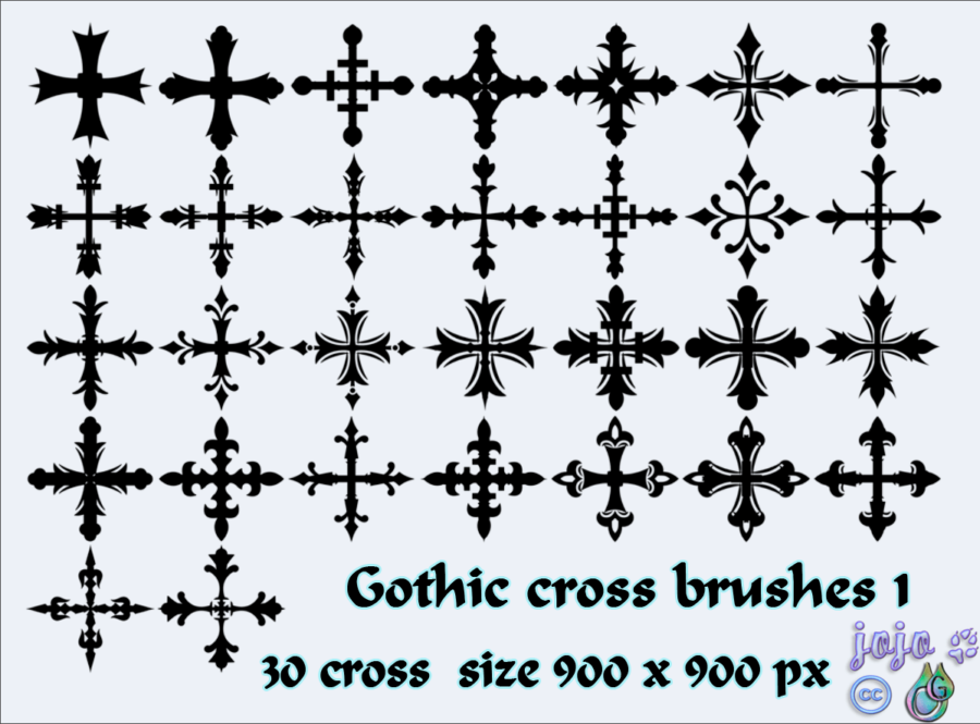 Кисти с готическими крестами